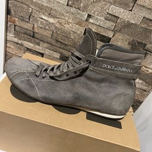 Dolce & Gabbana Gray High-Top Sneakers